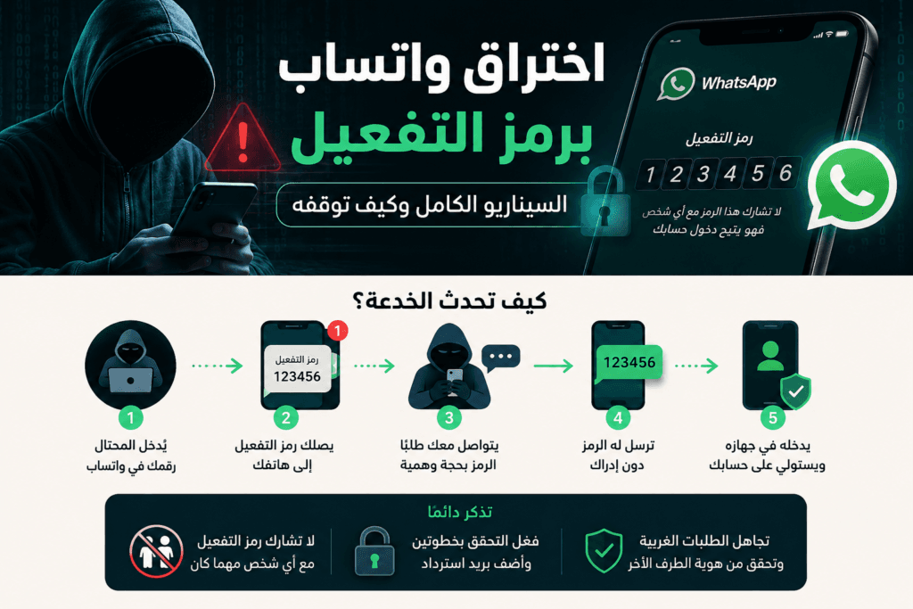 وصول رمز تفعيل واتساب يعني محاولة تسجيل الرقم على جهاز آخر