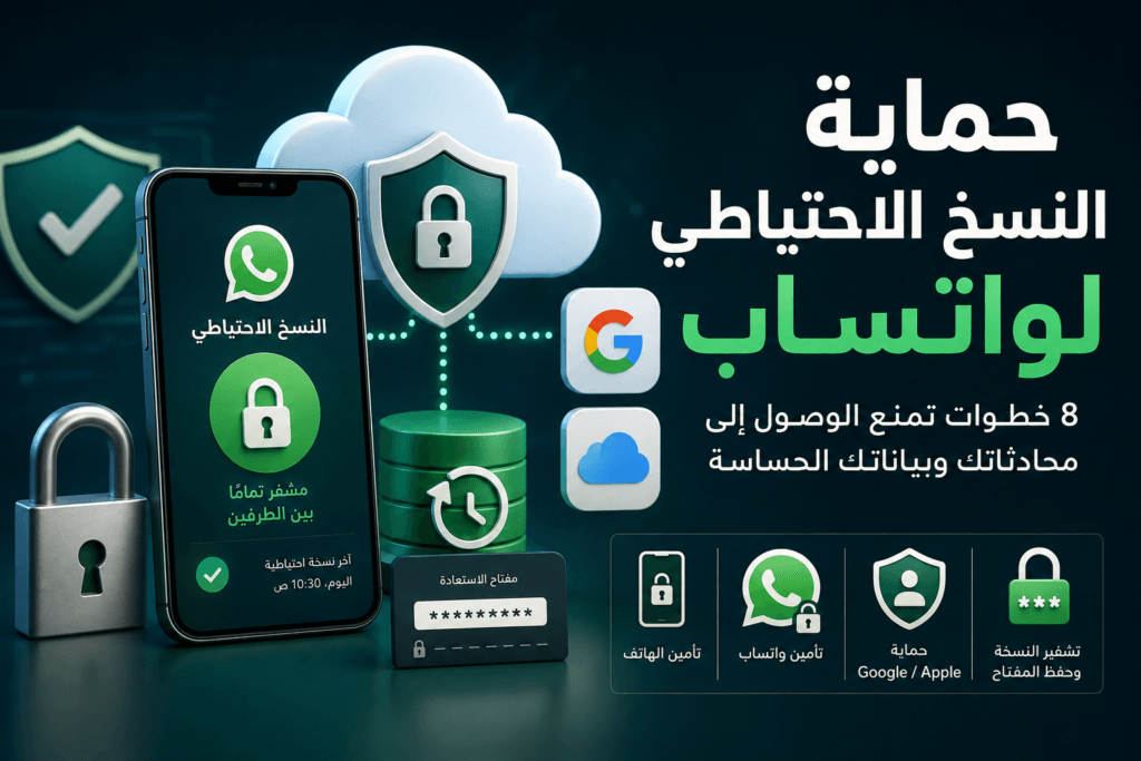 حماية النسخ الاحتياطي لواتساب وتشفير المحادثات المخزنة سحابيًا