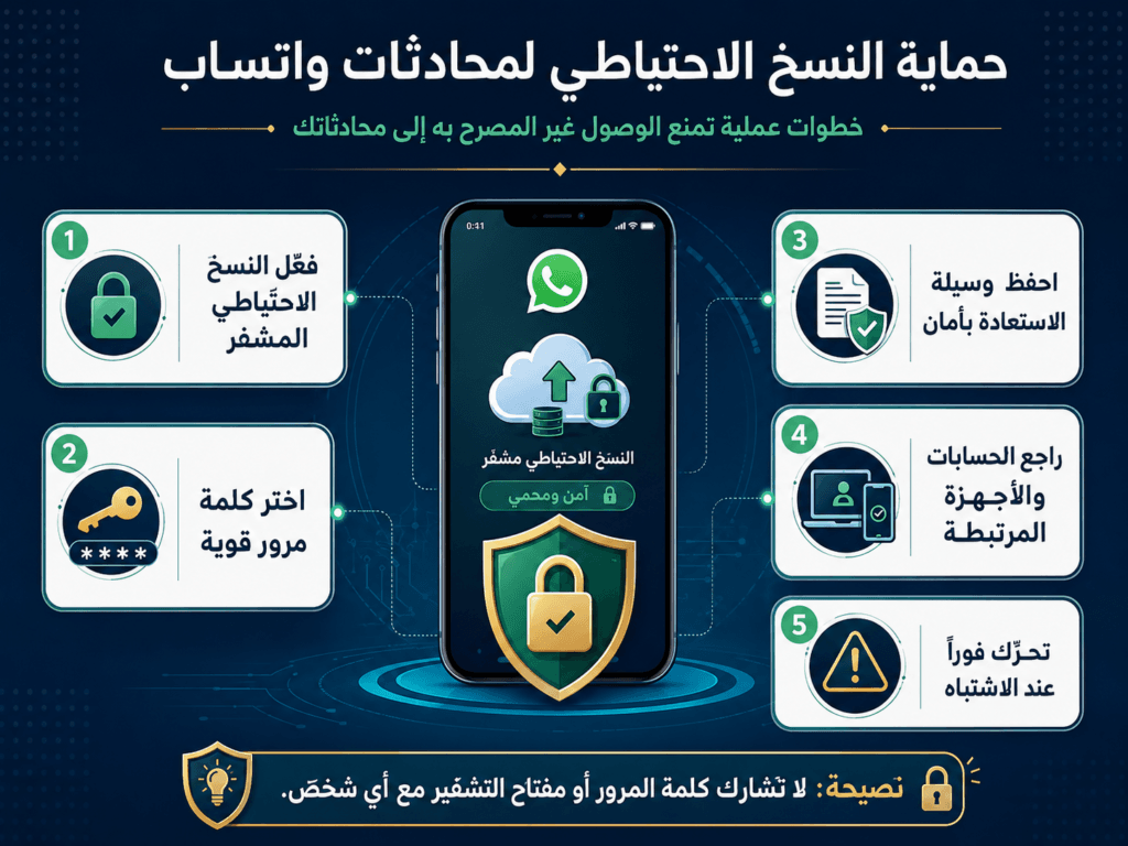 حماية النسخ الاحتياطي لواتساب ومنع الوصول غير المصرح إلى المحادثات