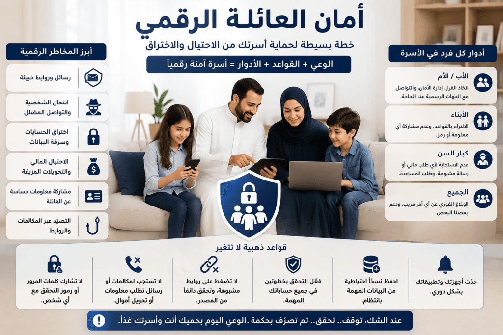 أمان العائلة الرقمي وخطة حماية الأسرة من الاحتيال