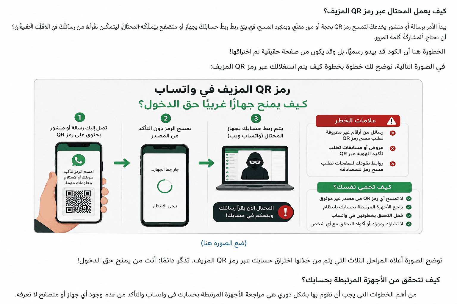 رمز QR المزيف في واتساب قد يربط الحساب بجهاز غريب